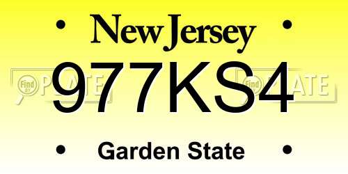 977KS4 New Jersey License Plate