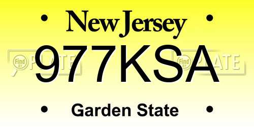 977KSA New Jersey License Plate