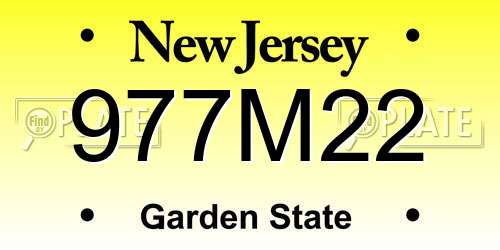 977M22 New Jersey License Plate