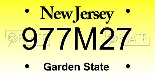 977M27 New Jersey License Plate