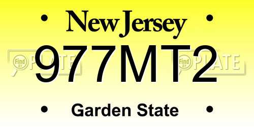 977MT2 New Jersey License Plate