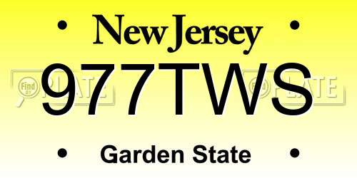 977TWS New Jersey License Plate
