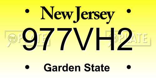 977VH2 New Jersey License Plate