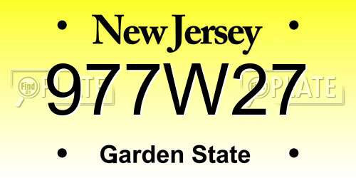 977W27 New Jersey License Plate