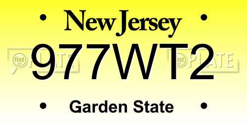 977WT2 New Jersey License Plate