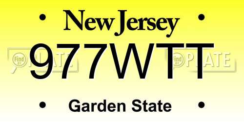 977WTT New Jersey License Plate