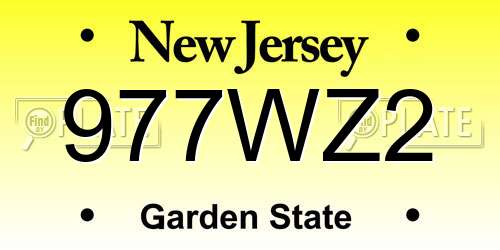 977WZ2 New Jersey License Plate