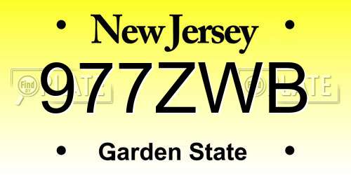 977ZWB New Jersey License Plate