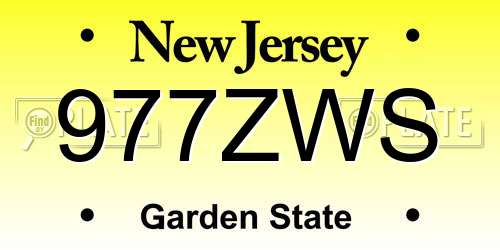 977ZWS New Jersey License Plate