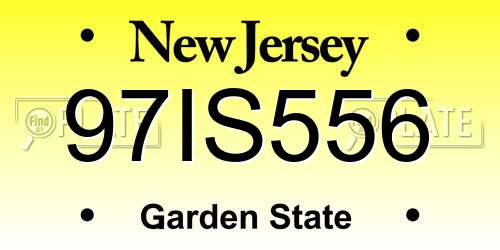 97IS556 New Jersey License Plate