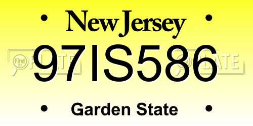 97IS586 New Jersey License Plate