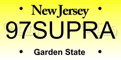 97SUPRA New Jersey License Plate