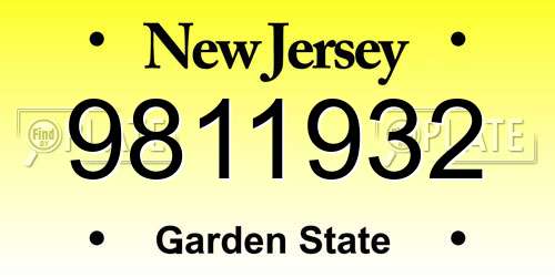 9811932 New Jersey License Plate