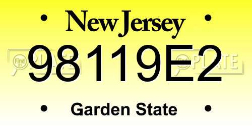 98119E2 New Jersey License Plate