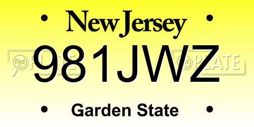 981JWZ New Jersey License Plate