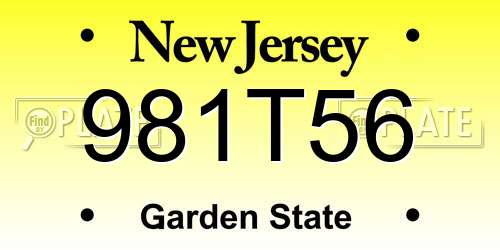 981T56 New Jersey License Plate