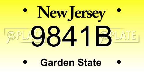 9841B New Jersey License Plate