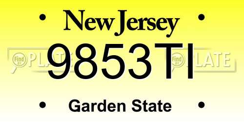 9853TI New Jersey License Plate