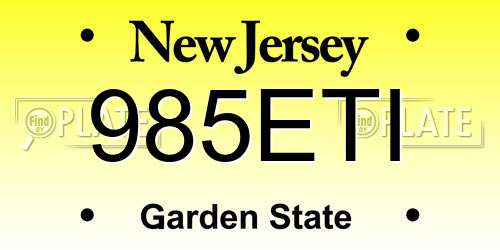 985ETI New Jersey License Plate