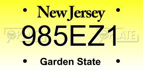 985EZ1 New Jersey License Plate