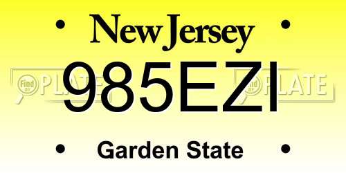 985EZI New Jersey License Plate