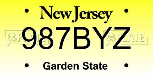 987BYZ New Jersey License Plate