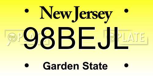 98BEJL New Jersey License Plate