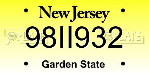 98II932 New Jersey License Plate
