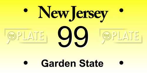 99 New Jersey License Plate