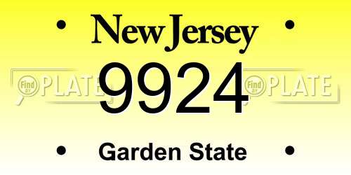 9924 New Jersey License Plate