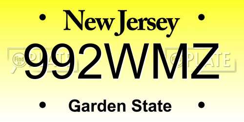 992WMZ New Jersey License Plate