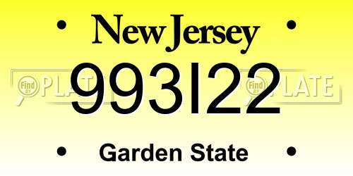 993I22 New Jersey License Plate
