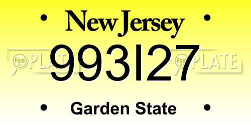 993I27 New Jersey License Plate