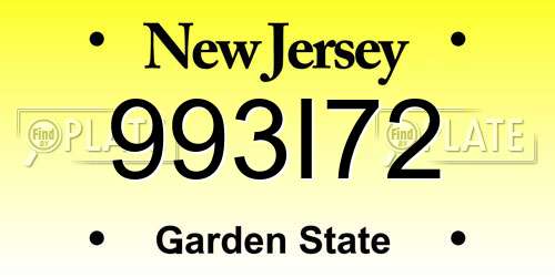 993I72 New Jersey License Plate