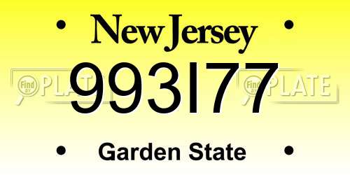 993I77 New Jersey License Plate