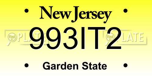 993IT2 New Jersey License Plate