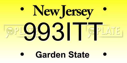 993ITT New Jersey License Plate