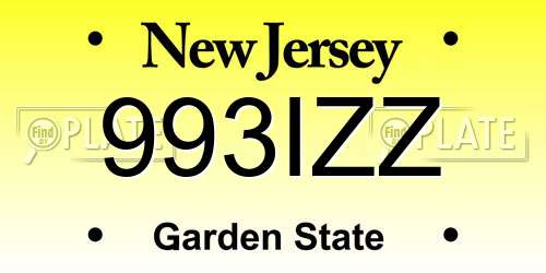 993IZZ New Jersey License Plate