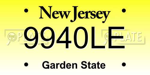 9940LE New Jersey License Plate