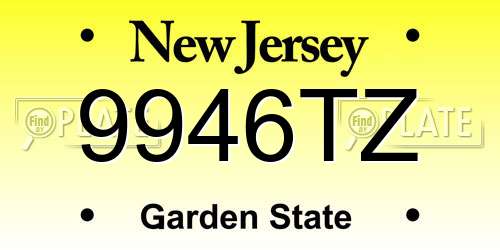 9946TZ New Jersey License Plate