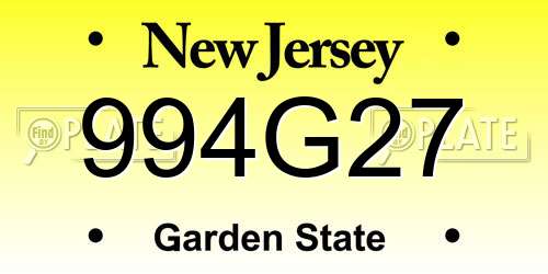 994G27 New Jersey License Plate