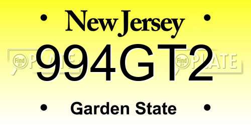 994GT2 New Jersey License Plate