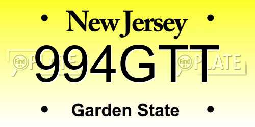 994GTT New Jersey License Plate