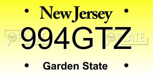 994GTZ New Jersey License Plate