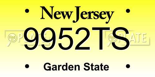 9952TS New Jersey License Plate