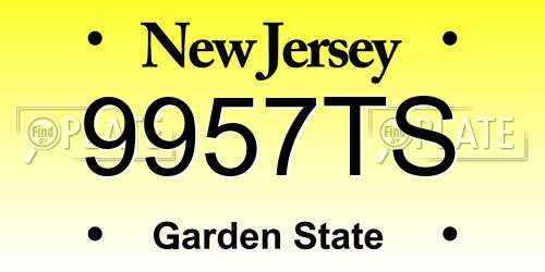 9957TS New Jersey License Plate