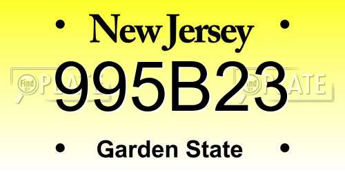 995B23 New Jersey License Plate