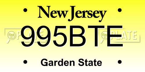 995BTE New Jersey License Plate