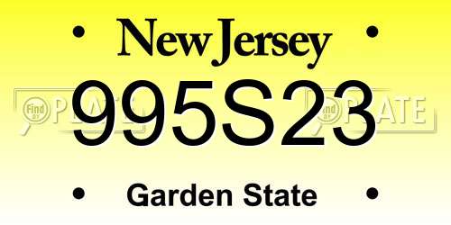 995S23 New Jersey License Plate
