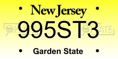 995ST3 New Jersey License Plate
